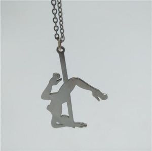 Anhänger Halsketten Edelstahl Pole Dancer Strip Silhouette Geschenk für Bachelorette Party Frauen Schmuck62318942516157