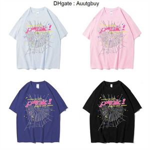 SP5der Young Thug 555555 Men Kvinnor Hoodie High Quality Shirt Foam Print Spider Web Graphic Pink Sweatshirts Y2K T-Shirt Pullovers US Size XS-2XL 1E9E