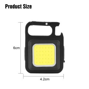 Outdoor Mini COB Light Rechargeable Pocket Flashlight Bottle Opener Magnetic 4 Modes Emergency Light LL