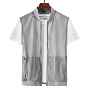 Middle Aged Summer Quick Drying Breathable Thin Vest Men's Vest with Mesh Outdoor Sports Vest Shoulder