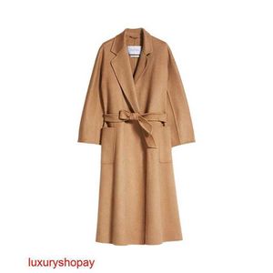 Maxmaras Womens Cashmere Coat Ludmilla Bayan Deve Dantel Yukarı Orta Rjpe