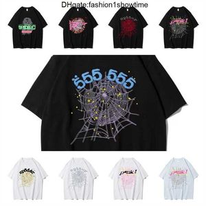 Graphic Tee T-Shirt Pink Young Thug Sp5der 555555 printed Spider Web Pattern cotton H2Y style short sleeves Top Tees hip hop size XS-XXL RRN6