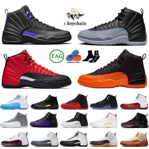 Мужские баскетбольные кроссовки 12 High OG 12s Jumpman Wolf Grey Field Purple Кроссовки Ovo Черный Белый Красный Taxi Brilliant Orange Playoffs Женские кроссовки Спорт