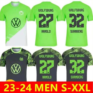 23 24 Wolfsburg camisa de futebol WEGHORST ARNOLD 2023 2024 MALLI BREKALO MEHMEDI UILAVOGUI XAVER Camisa de futebol