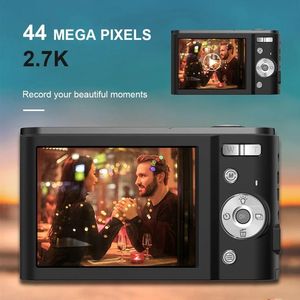 Connectors helt ny digitalkamera 2.7k HD 48MP Vlogging Camera med 16x Digital Zoom, Compact Pocket Camera med Fill Light for Kids Teens