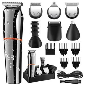 All In One Beard Hair Trimmer For Men Grooming Kit Eyebrow Body Trimmer Shaver Electric Hair Clipper Waterproof Rechargeable 240111