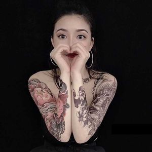 Makeup Arm Tattoo Pełna naklejka, duży wodoodporny zestaw kwiatowy pełny symulowany zestaw