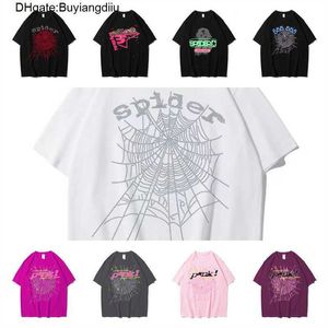 24SSメンズTシャツ555ヒップホップカニエススタイルSP5DER Tシャツスパイダージャンパーヨーロッパとアメリカの若い歌手半袖LWKI