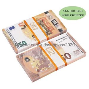 Suprimentos de Halloween Prop 10 20 50 100 Notas Falsas Filme Cópia Dinheiro Falso Billet Euro Play Coleção e presentes219A Entrega direta para Dh9Eg