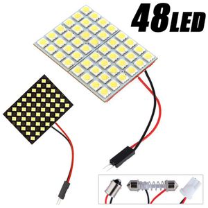 New T10 5050 3030 LED Interior Panel Car White Light Reading Lamp Universal Car Trunk Roof Dome Bulb 48 24 12 SMD Lights 12V