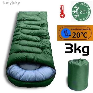 スリーピングバッグ3.5kg厚くして拡大した冬用袋-15 -25冷たい防水性と暖かい屋外の綿の寝具240111