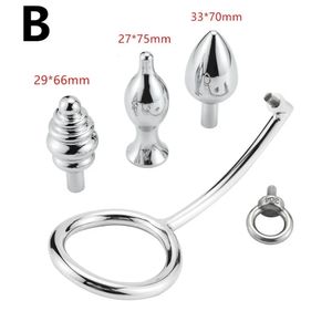 Metal Cock Lock Anal Hook Anal Plug Anal Expansion Penis Ring Anal Sex Toys For Men Prostate Massage Masturbator Drop 240110