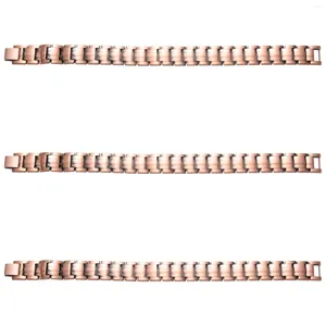Charm Bracelets 3X Pure Copper Bracelet Men Energy Germanium Magnetic Vintage Hologram Chain & Link For