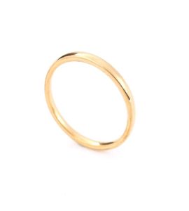 Anéis femininos moda personalidade anel de ouro 2mm curvo interno e externo esférico liso aço inoxidável allmatch fino ring2829785