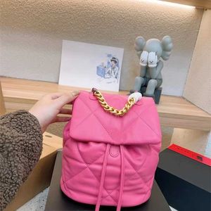 Novo Metal Luxury Lexury Chain Double Chain Classic Drawstring Design de moda feminina 2024 Material Material Durável Super Versátil Bolsa de Crossbody Handheld