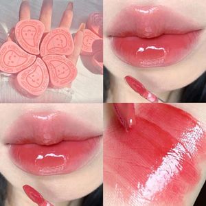 Lip Gloss Peach Mirror Glass Water Light Stain Lipstick Keychain Glazes Long-lasting Waterproof Matte Makeup Cosmetic