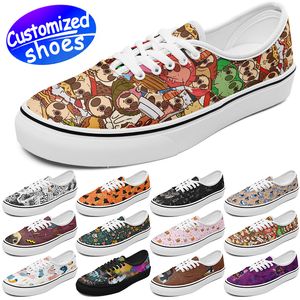 Customized shoes skateboard shoes star lovers SLIP ON diy shoes Retro casual shoes men women shoes outdoor sneaker scrawl dog white red big size eur 29-49