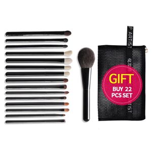 OVW 15st Set Professional Cosmetic Makeup Borstes Natural Goat Hair Horse Synthetic Weasel Mix Brush Kit Tools Face Eye Make Up 240111