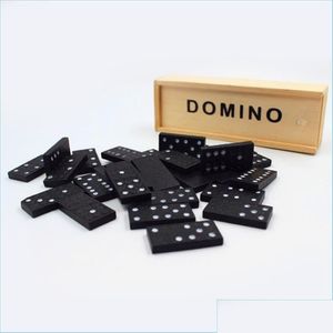 Kartenspiele Amazon Sale Holz Schwarz 28-teiliges Domino-Brettspielset Traditionell Klassisch Adt Kinder Spaß Familie Drop Delivery Spielzeug Geschenk Dhfxl