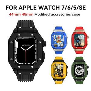 Aksesuarlar Keshuyou Modifikasyon Modu Kiti 44mm 45mm Metal Çerçeve Kayış Aksesuarları Iwatch Serisi 7 6 5 SE YENİ