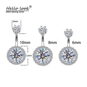 Smycken Hellolook 925 Sterling Silver Belly Ring Cubic Zircon Belly Bar Navel Piercings Smycken Utsökt sommargåva