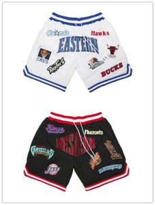 Eastern Western Conference Shorts Män bara Don av Mitchell Ness Basketball Shorts Pocket Pants S2XL9285514