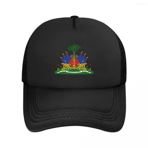 Бейсбольная кепка в стиле панк с гербом Гаити, бейсбольная кепка для мужчин и женщин, дышащая шляпа дальнобойщика, защита от солнца
