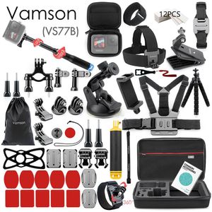 Acessórios Vamson para acessórios GoPro Conjunto para Go Pro Hero 11 10 9 8 7 6 5 Kit Selfie Stick para Insta360 para ação OSMO para Yi Case vs77