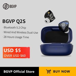 イヤホンBGVP Q2SワイヤレスヘッドフォンTWS BLUETOOTH5.2 HIFIステレオ低レイテンシースポーツ防水イヤホンとマイクスタンバイ28H