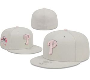 Męskie baseballowe phillies dopasowane wielkość czapki Philadelphia la snapback kapelusze światowe serie Hip Hop Sox Sport Caps Chapeau Rose Stitch Heart „Series” „Love Hustle Flowers Women Women