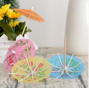 New Paper Drink Cocktail Parasols Umbrellas Luau Sticks Tropical Hawaiian Party Wedding Paper Umbrella Decoration GA346 LL