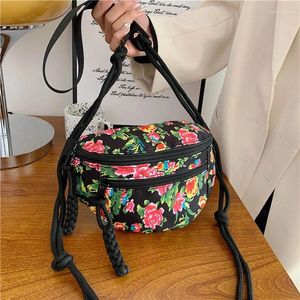 Midjepåsar Toppklass Nylon kvinna axelväska mode blommor telefon pack gata trend crossbody handväska designer damer handväska