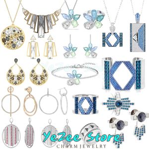 Conjuntos originais novas jóias 2024 dragão garra série azul conjunto colar anel brincos pulseira boutique charme presente de luxo para mulher