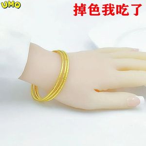 Braccialetti UMQ Bracciale in oro vietnamita di lunga durata, Sansheng Iii femminile, gioielli con bracciale a tre anelli autentici in oro falso 999