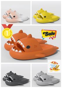 2024 New Mens Womens Graffiti Shark Slippers Beach Sandals Comfortable and Soft Outdoor Sports Shoes Summer Indoor Fashion Slippers