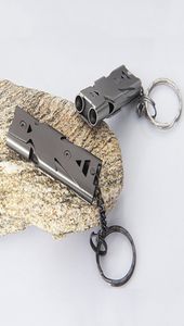 Aluminium Högfrekvens Molle Emergency Survival Whistle Keychain för camping Vandring utomhussporttillbehör Verktyg 150 dB 5312895