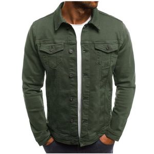 Jesień mężczyzn ponadzapielenia biała dżinsowa kurtka streetwear bawełniana swobodna wysokiej jakości wysokiej jakości płaszcze dżinsowe męskie zielone zielone czarne 240110