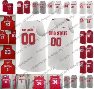 OSU Ohio State Buckeyes 0 Alonzo Gaffney 2 Musa Jallow 10 Justin Ahrens 15 Ibrahima Diallo 32 EJ Liddell Basketball Red White Jer7399715