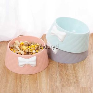 Dog Bowls Feeders Pet Dog Food Bowls Lovely Bowknot Puppy Feeder Dish Bowl Diamond Pattern Bow Cat Bowl for Water Sweet Princess Pet Feeding Bowlsvaiduryd