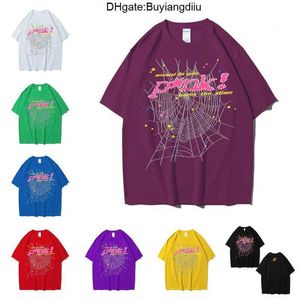 T-shirt da uomo Stampa in schiuma di alta qualità Young Thug Sp5der 555555 Tshirt Spider Web Pattern T-shirt rosse J230208 WNPG