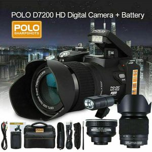 الملحقات 2022 HOT D7200 Auto Focus Full HD Digital Camera Professional Camera 3 عدسات قابلة للتبديل كاميرا فلاش خارجية قابلة للتبديل