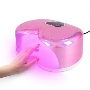 Cute Heart Shape Fast Drying Manicure Pedicure Machine Light Weight 96W Hybrid Pro Cure UV LED Nail Lamp 240111