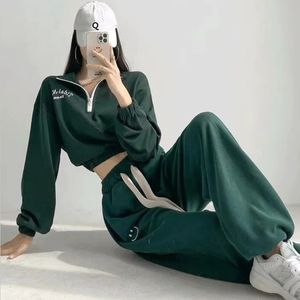 Kvinnor Y2K Tracksuit Sweatpants 2 Pieces Set Womens Hoodies and Trousers Sports Suit Packt Sweatshirts Pants Pants Outfits 240110