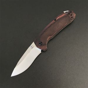 Ny ankomst BM15031 fällkniv S30V Satin Drop Point Blade Wood med stålplåthandtag utomhus camping vandring fiske EDC Pocket Knives