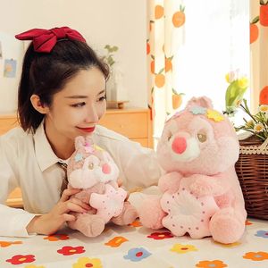 Wholesale cute cherry blossom squirrel plush toys Children's games Playmates holiday gift room decoration claw machine prizes kid birthday Christmas gifts