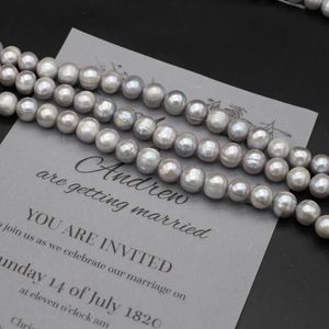 Beads Natural Freshwater Pearl Beads High Quality Grey Round Loose Pearls For DIY Charm Bracelet Necklace Jewelry Accessories Making