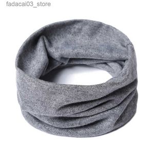 Scarves 2023 New Winter Muffler Knitting Neck Cover Fashion Solid Men Women Cold-Proof Scarf Outdoors Warm Cycling Neckerchief Wind Mask Q240111