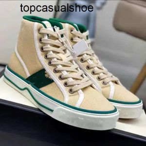 G 1977 Casual Tennis Shoes Canvas Luxurys Designers Womens Shoe Italy Green and Red Web Stripe gummisulen Stretch Cotton Low Top Mens Sneakers 15 2 94SY