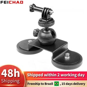 Tripods Car Magnetic Mount Low Angle Suction Cup Tripod Adapter 360 Ball Head Sucker Phone Holder for Gopro 11 10 Insta360 Action Camera