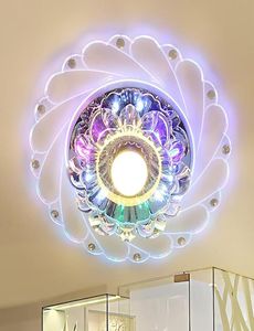 Ny Crystal Aisle Light Modern Crystal LED Takljusarmaturgång Hallen Pendant Lamp Chandelier Round Opening Colorful Ceil7908776